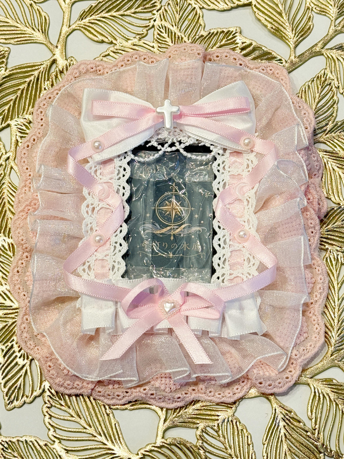 リボンカードケース（ピンク）【デコケース】